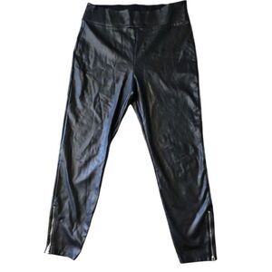 Abercrombie & Fitch Faux Leather Pants Woman L The 90's Ultra‎ High-Rise Zippers